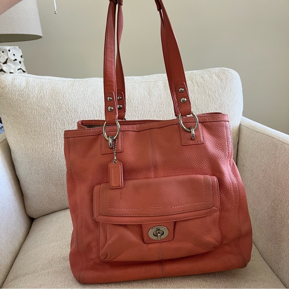 Coach pink leather bag